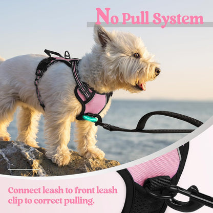 Dog Harness, No Pull for Large Dogs with 2 Leash Clips, Pet Vest | No Choke with Handle, Adjustable Soft Padded, Reflective, Easy Control for Walking, Black, Large