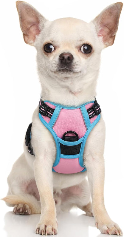 Dog Harness, No Pull for Large Dogs with 2 Leash Clips, Pet Vest | No Choke with Handle, Adjustable Soft Padded, Reflective, Easy Control for Walking, Black, Large