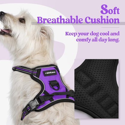 Dog Harness, No Pull for Large Dogs with 2 Leash Clips, Pet Vest | No Choke with Handle, Adjustable Soft Padded, Reflective, Easy Control for Walking, Black, Large
