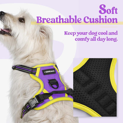 Dog Harness, No Pull for Large Dogs with 2 Leash Clips, Pet Vest | No Choke with Handle, Adjustable Soft Padded, Reflective, Easy Control for Walking, Black, Large