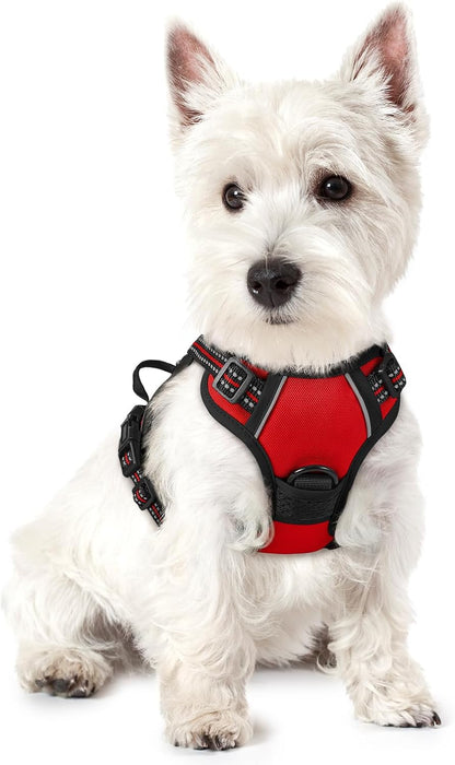 Dog Harness, No Pull for Large Dogs with 2 Leash Clips, Pet Vest | No Choke with Handle, Adjustable Soft Padded, Reflective, Easy Control for Walking, Black, Large