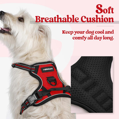 Dog Harness, No Pull for Large Dogs with 2 Leash Clips, Pet Vest | No Choke with Handle, Adjustable Soft Padded, Reflective, Easy Control for Walking, Black, Large