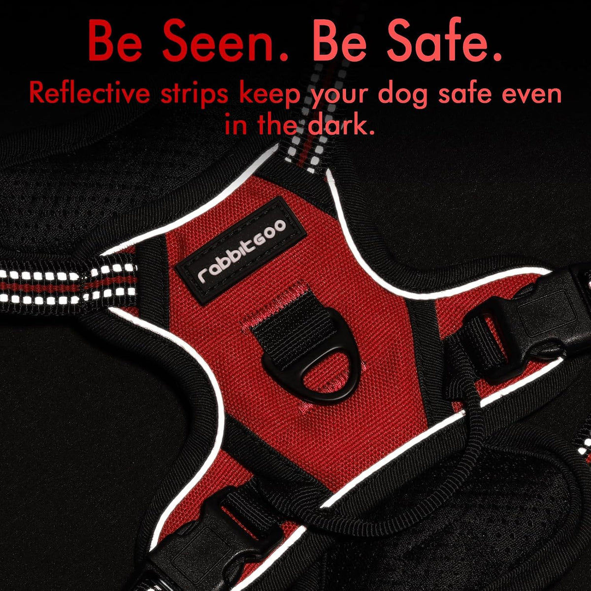 Dog Harness, No Pull for Large Dogs with 2 Leash Clips, Pet Vest | No Choke with Handle, Adjustable Soft Padded, Reflective, Easy Control for Walking, Black, Large