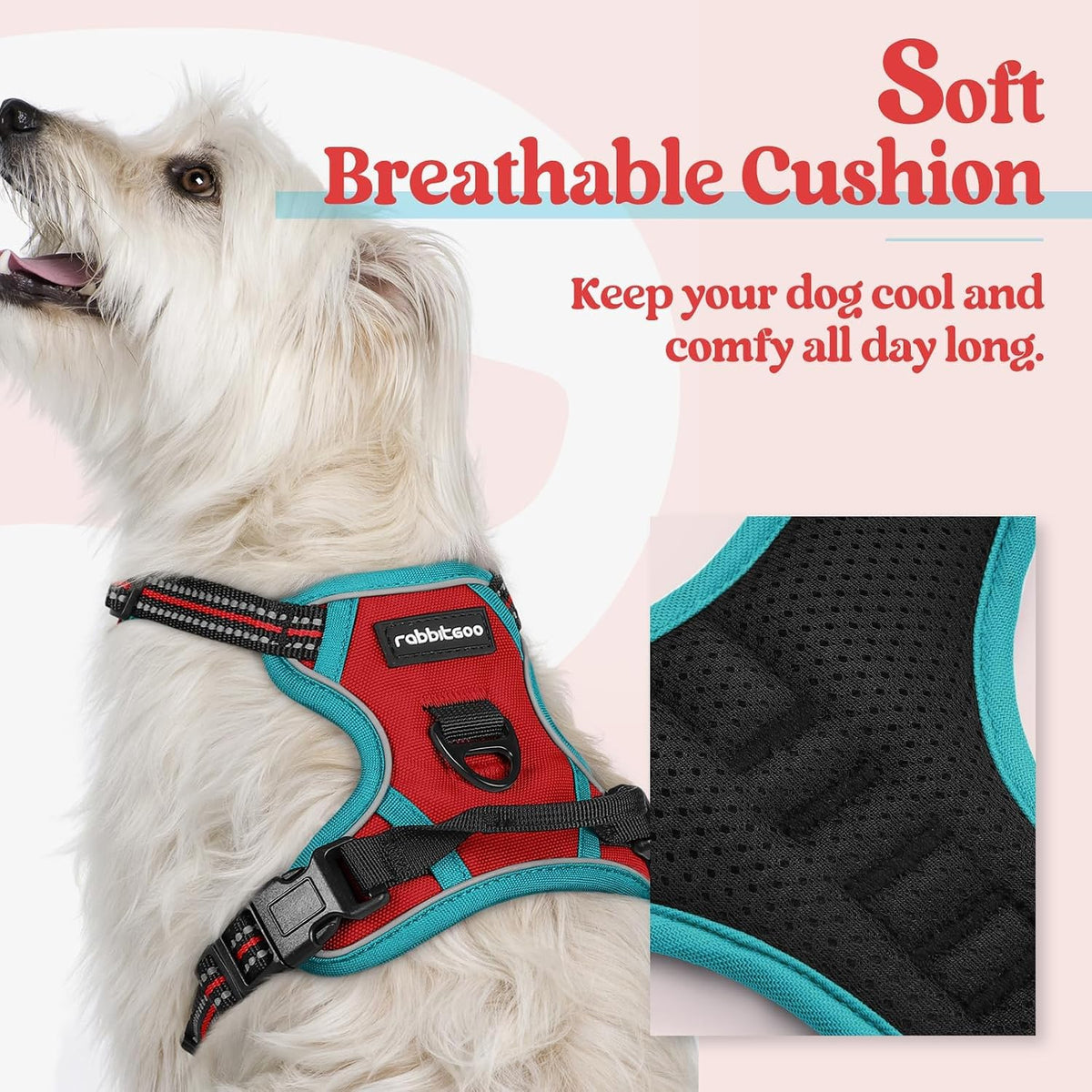 Dog Harness, No Pull for Large Dogs with 2 Leash Clips, Pet Vest | No Choke with Handle, Adjustable Soft Padded, Reflective, Easy Control for Walking, Black, Large