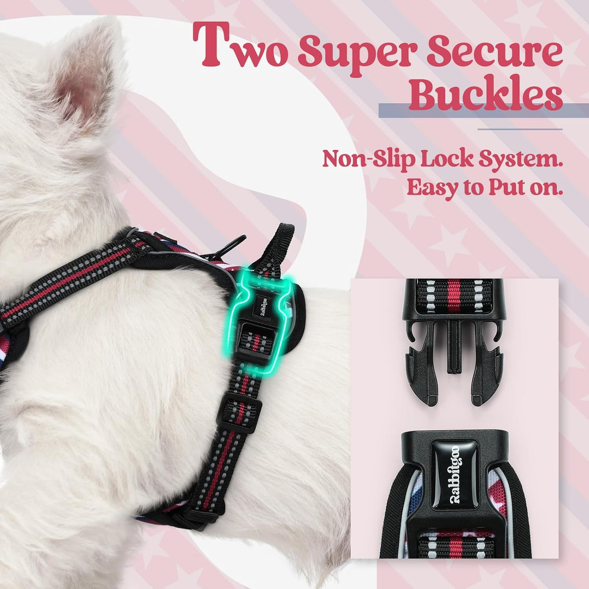 Dog Harness, No Pull for Large Dogs with 2 Leash Clips, Pet Vest | No Choke with Handle, Adjustable Soft Padded, Reflective, Easy Control for Walking, Black, Large