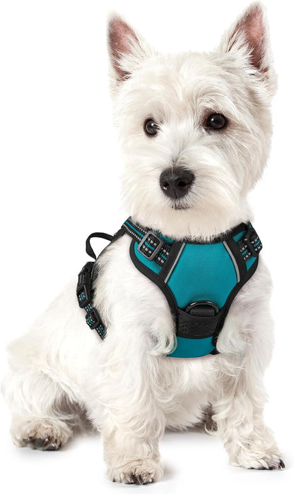 Dog Harness, No Pull for Large Dogs with 2 Leash Clips, Pet Vest | No Choke with Handle, Adjustable Soft Padded, Reflective, Easy Control for Walking, Black, Large
