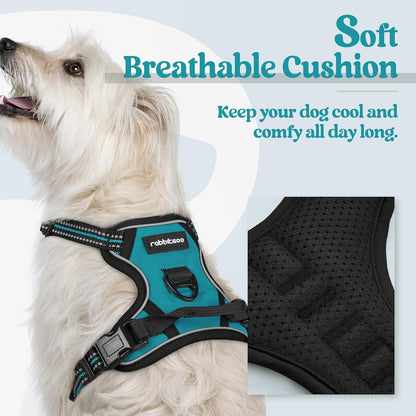 Dog Harness, No Pull for Large Dogs with 2 Leash Clips, Pet Vest | No Choke with Handle, Adjustable Soft Padded, Reflective, Easy Control for Walking, Black, Large