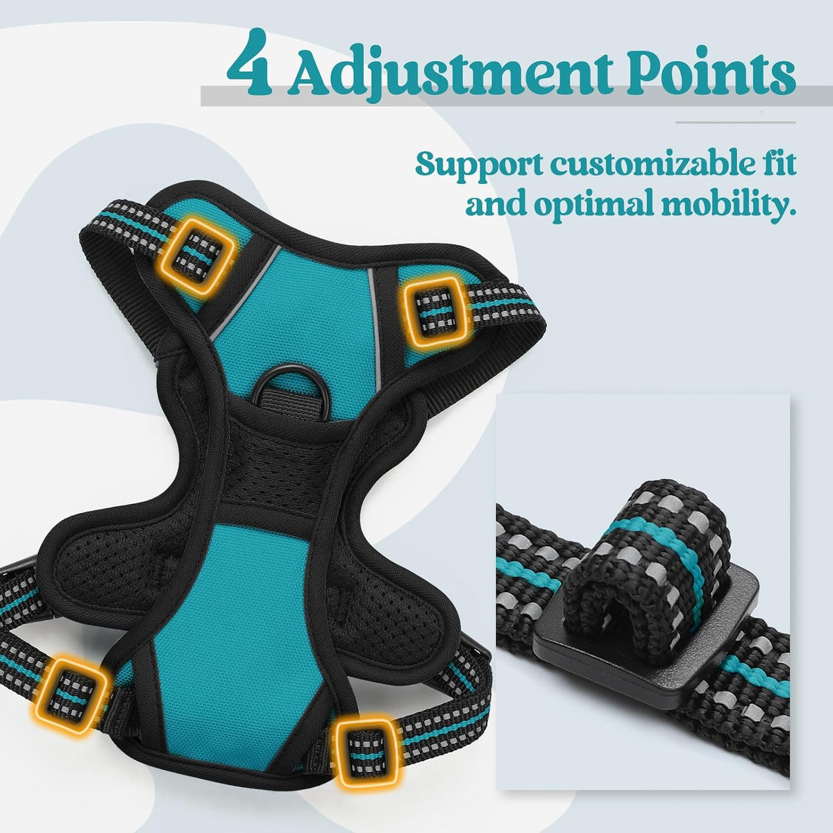 Dog Harness, No Pull for Large Dogs with 2 Leash Clips, Pet Vest | No Choke with Handle, Adjustable Soft Padded, Reflective, Easy Control for Walking, Black, Large
