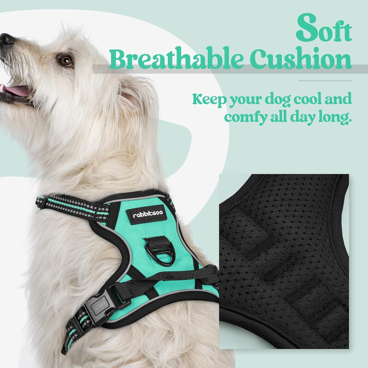 Dog Harness, No Pull for Large Dogs with 2 Leash Clips, Pet Vest | No Choke with Handle, Adjustable Soft Padded, Reflective, Easy Control for Walking, Black, Large