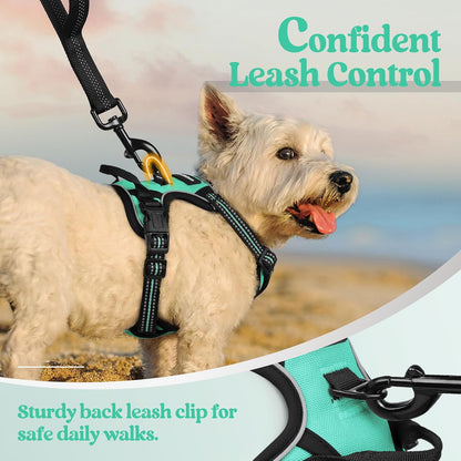 Dog Harness, No Pull for Large Dogs with 2 Leash Clips, Pet Vest | No Choke with Handle, Adjustable Soft Padded, Reflective, Easy Control for Walking, Black, Large