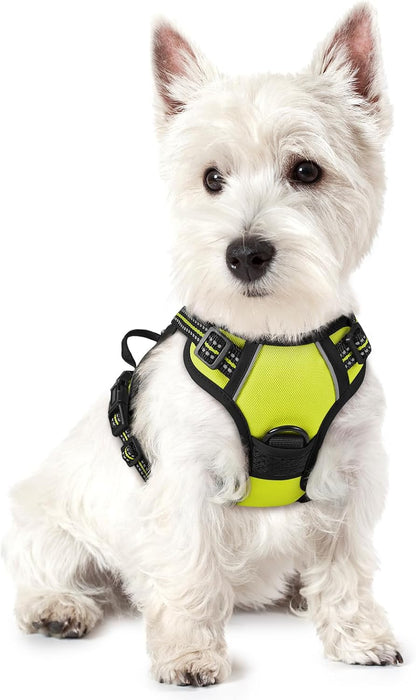 Dog Harness, No Pull for Large Dogs with 2 Leash Clips, Pet Vest | No Choke with Handle, Adjustable Soft Padded, Reflective, Easy Control for Walking, Black, Large