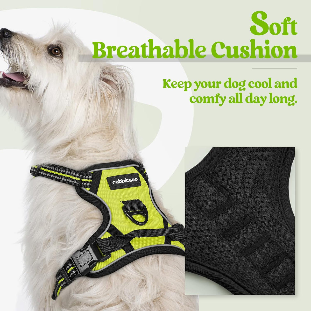 Dog Harness, No Pull for Large Dogs with 2 Leash Clips, Pet Vest | No Choke with Handle, Adjustable Soft Padded, Reflective, Easy Control for Walking, Black, Large