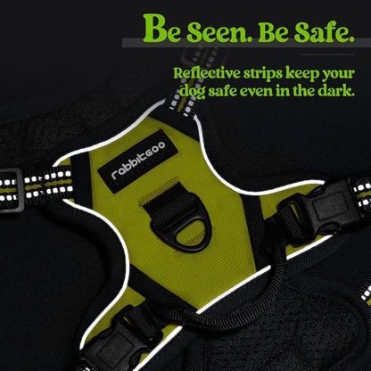 Dog Harness, No Pull for Large Dogs with 2 Leash Clips, Pet Vest | No Choke with Handle, Adjustable Soft Padded, Reflective, Easy Control for Walking, Black, Large