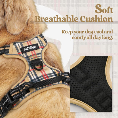 Dog Harness, No Pull for Large Dogs with 2 Leash Clips, Pet Vest | No Choke with Handle, Adjustable Soft Padded, Reflective, Easy Control for Walking, Black, Large