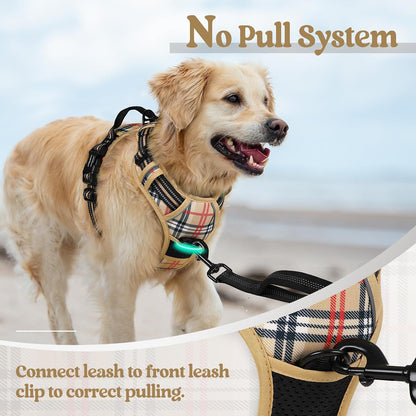 Dog Harness, No Pull for Large Dogs with 2 Leash Clips, Pet Vest | No Choke with Handle, Adjustable Soft Padded, Reflective, Easy Control for Walking, Black, Large