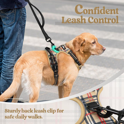 Dog Harness, No Pull for Large Dogs with 2 Leash Clips, Pet Vest | No Choke with Handle, Adjustable Soft Padded, Reflective, Easy Control for Walking, Black, Large