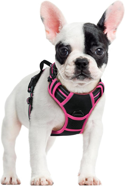 Dog Harness, No Pull for Large Dogs with 2 Leash Clips, Pet Vest | No Choke with Handle, Adjustable Soft Padded, Reflective, Easy Control for Walking, Black, Large