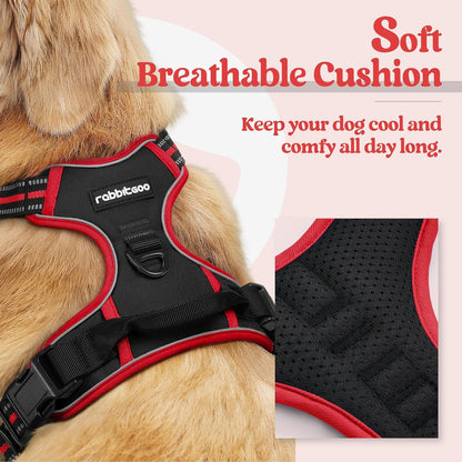 Dog Harness, No Pull for Large Dogs with 2 Leash Clips, Pet Vest | No Choke with Handle, Adjustable Soft Padded, Reflective, Easy Control for Walking, Black, Large