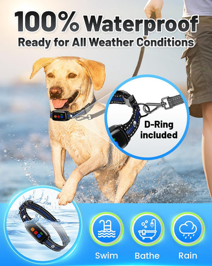 No Shock Dog Training Collar Vibrating Dog Collar with Remote 3300ft, Beep and Vibration Collar for Dogs 10-120lbs, Waterproof | Safe Lock | Painless&Humane to Stop Bad Behaviors