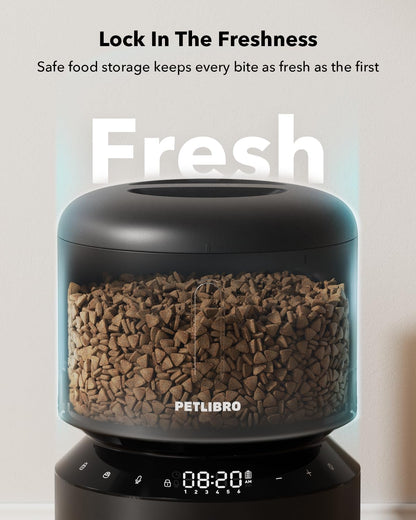 Automatic Cat Feeder – 3L Programmable Pet Food Dispenser with Airtight Storage, Timed Portion Control, Voice Meal Call & Dual Power Supply, Clog-Free Healthy Feeding for Cats & Small Dogs