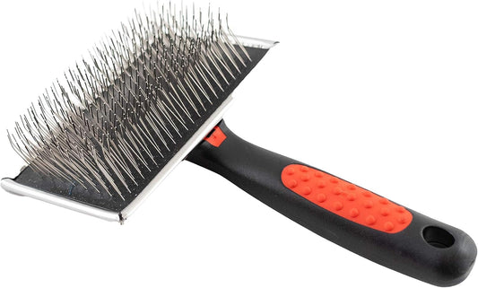 Paw Brothers Soft Pin Curved Slicker Brush for Dogs, Coated Tips, Maximum Coverage, Gentle on Skin, Large