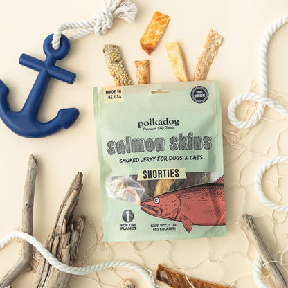 Salmon Skin Dog Treats, Single Ingredient, Omega-3 Rich, 3oz