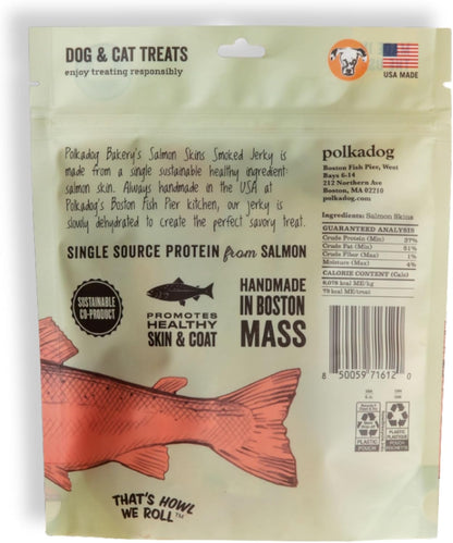 Salmon Skin Dog Treats, Single Ingredient, Omega-3 Rich, 3oz