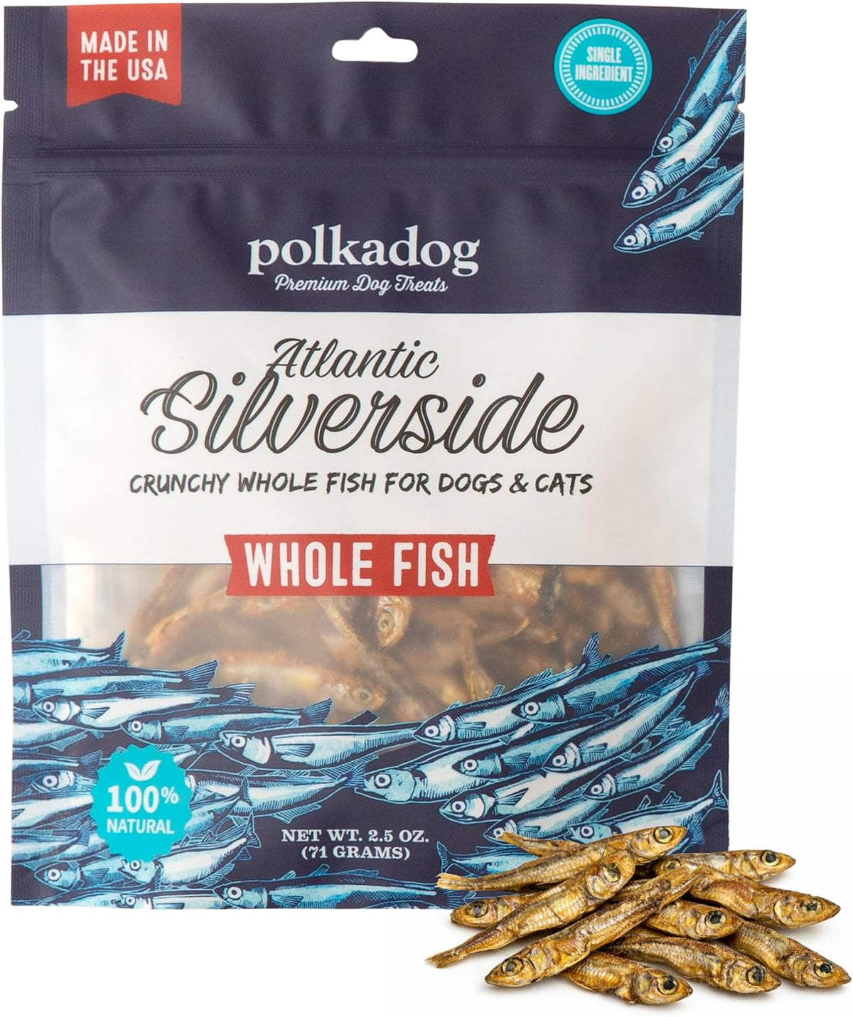 Salmon Skin Dog Treats, Single Ingredient, Omega-3 Rich, 3oz