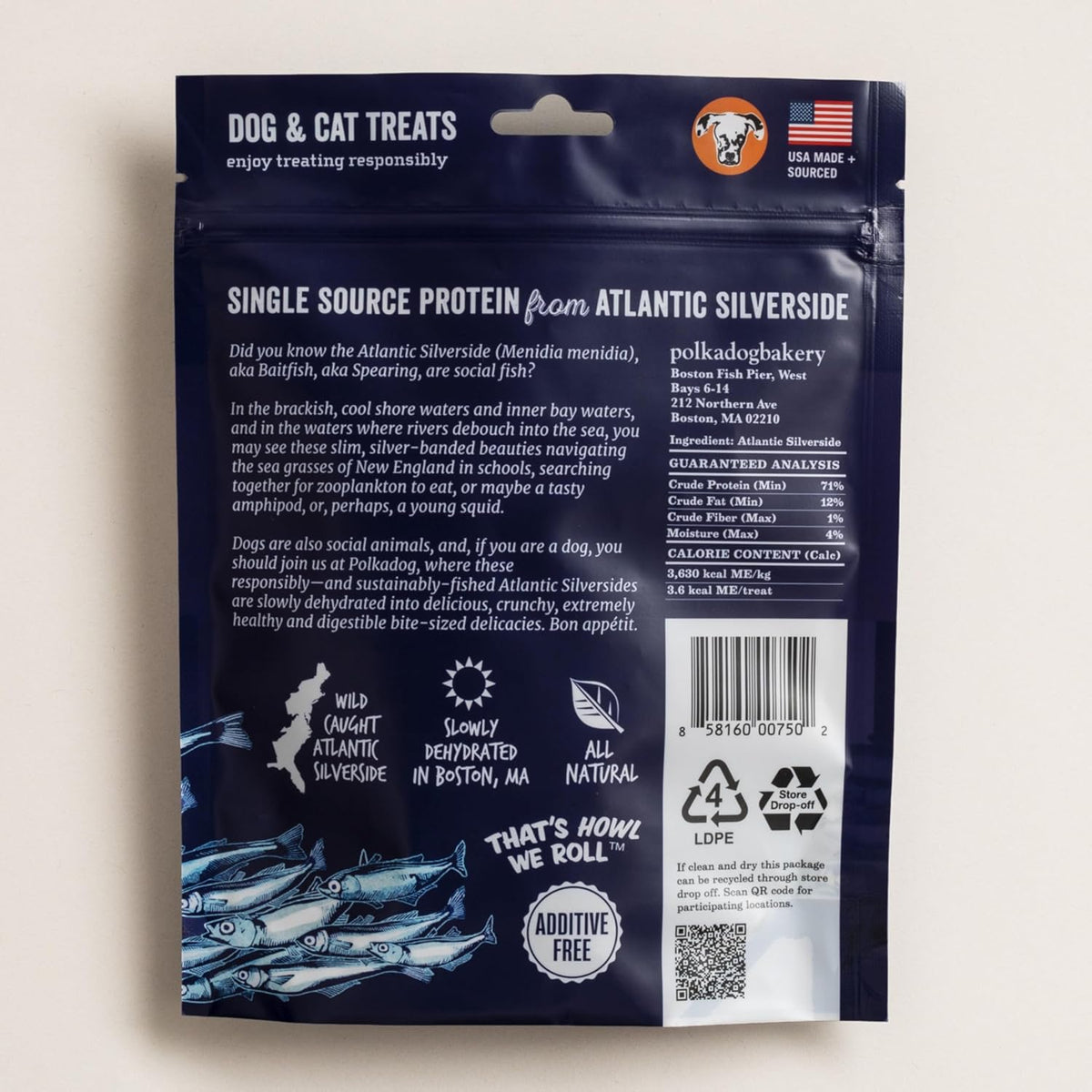Salmon Skin Dog Treats, Single Ingredient, Omega-3 Rich, 3oz