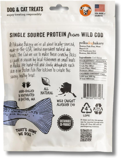 Salmon Skin Dog Treats, Single Ingredient, Omega-3 Rich, 3oz