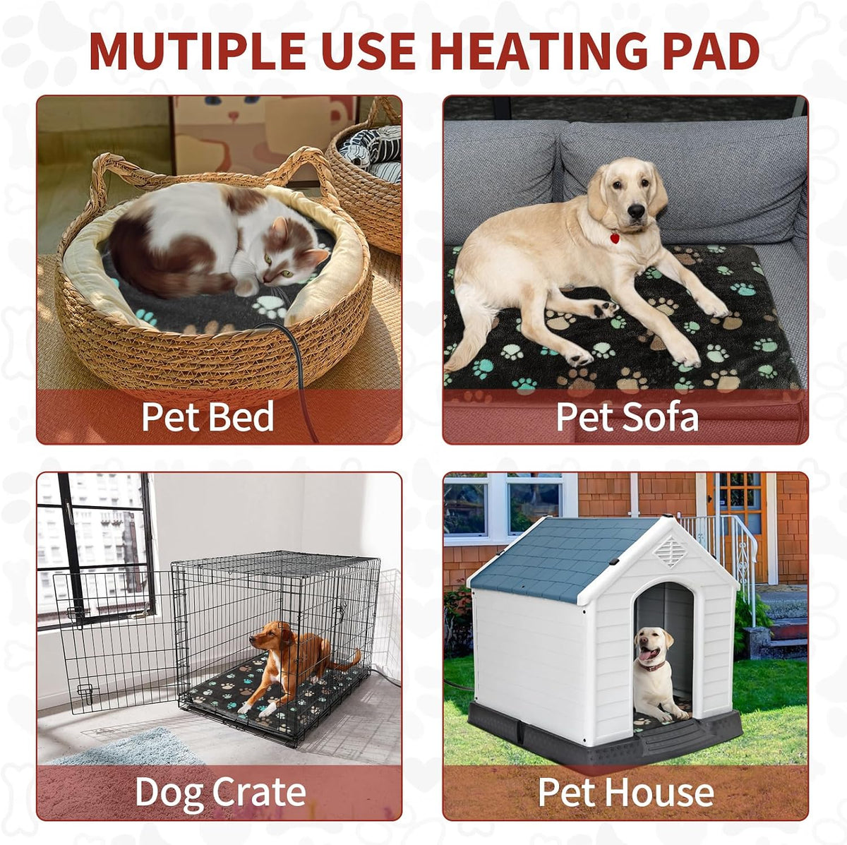 GOLOPET Large Dog Heating Pad 36x24 in with Normally Open Function