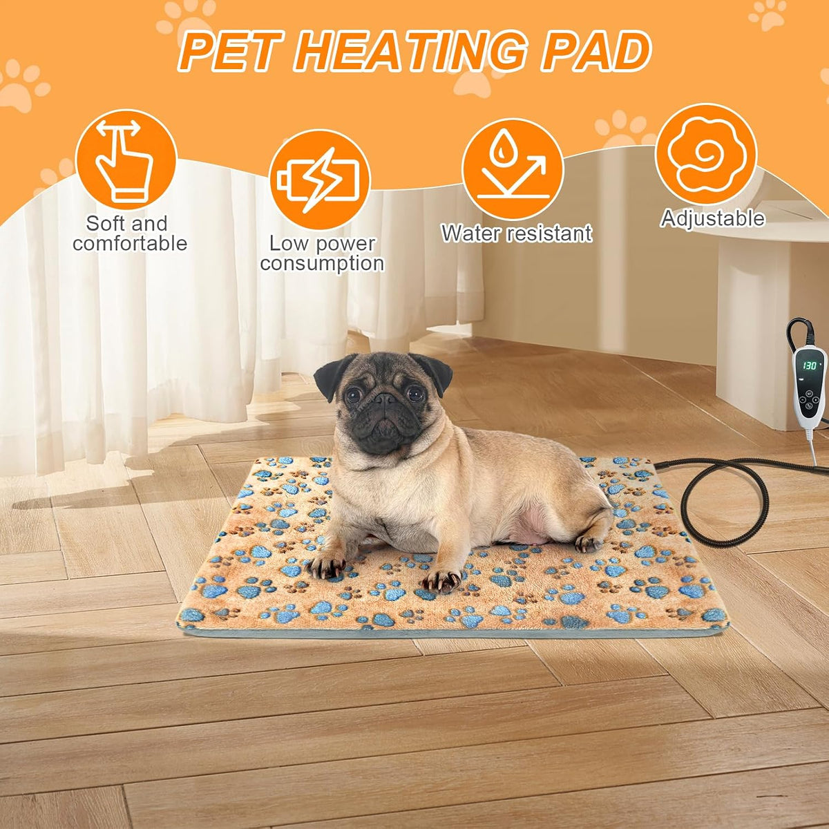 GOLOPET Large Dog Heating Pad 36x24 in with Normally Open Function