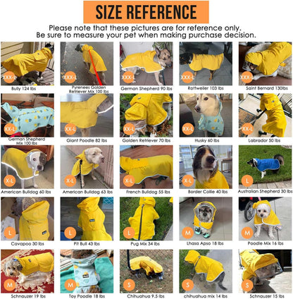 Dog Raincoat, Waterproof Dog Rain Jacket with Clear Hooded, DK XL