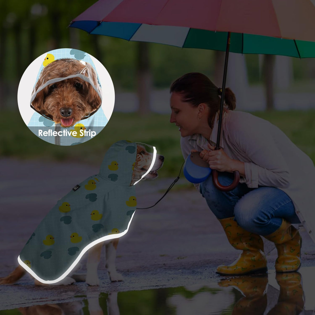 Dog Raincoat, Waterproof Dog Rain Jacket with Clear Hooded, DK XL
