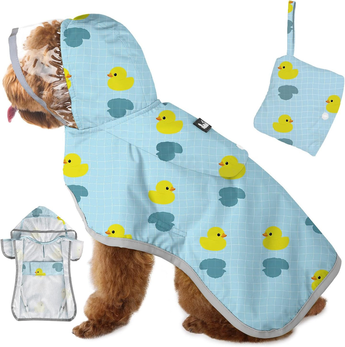 Dog Raincoat, Waterproof Dog Rain Jacket with Clear Hooded, DK XL