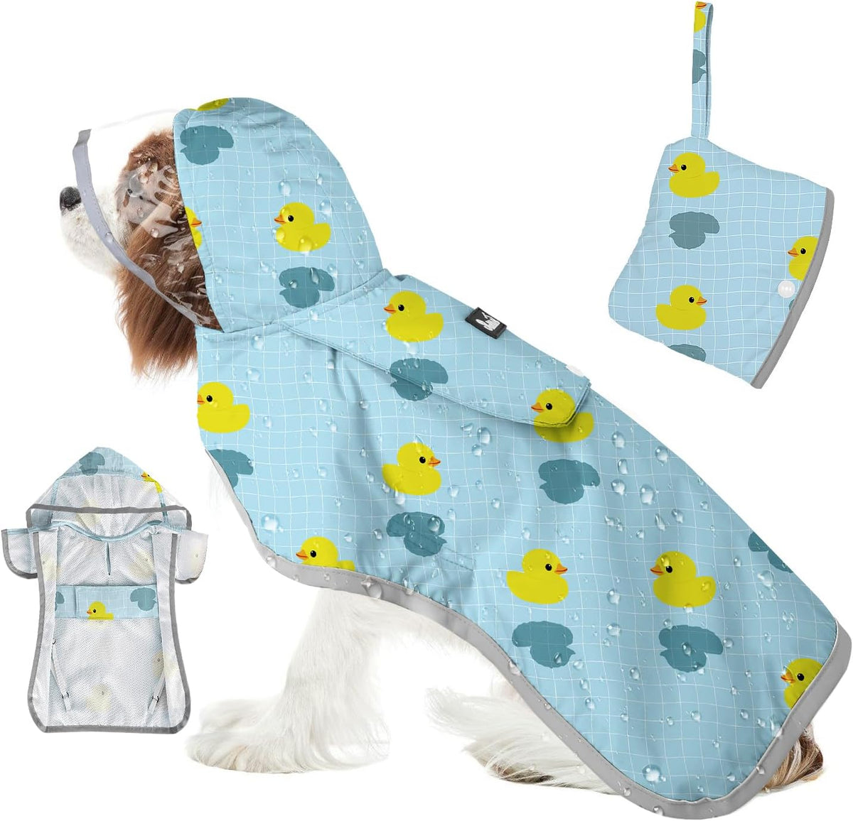 Dog Raincoat, Waterproof Dog Rain Jacket with Clear Hooded, DK XL
