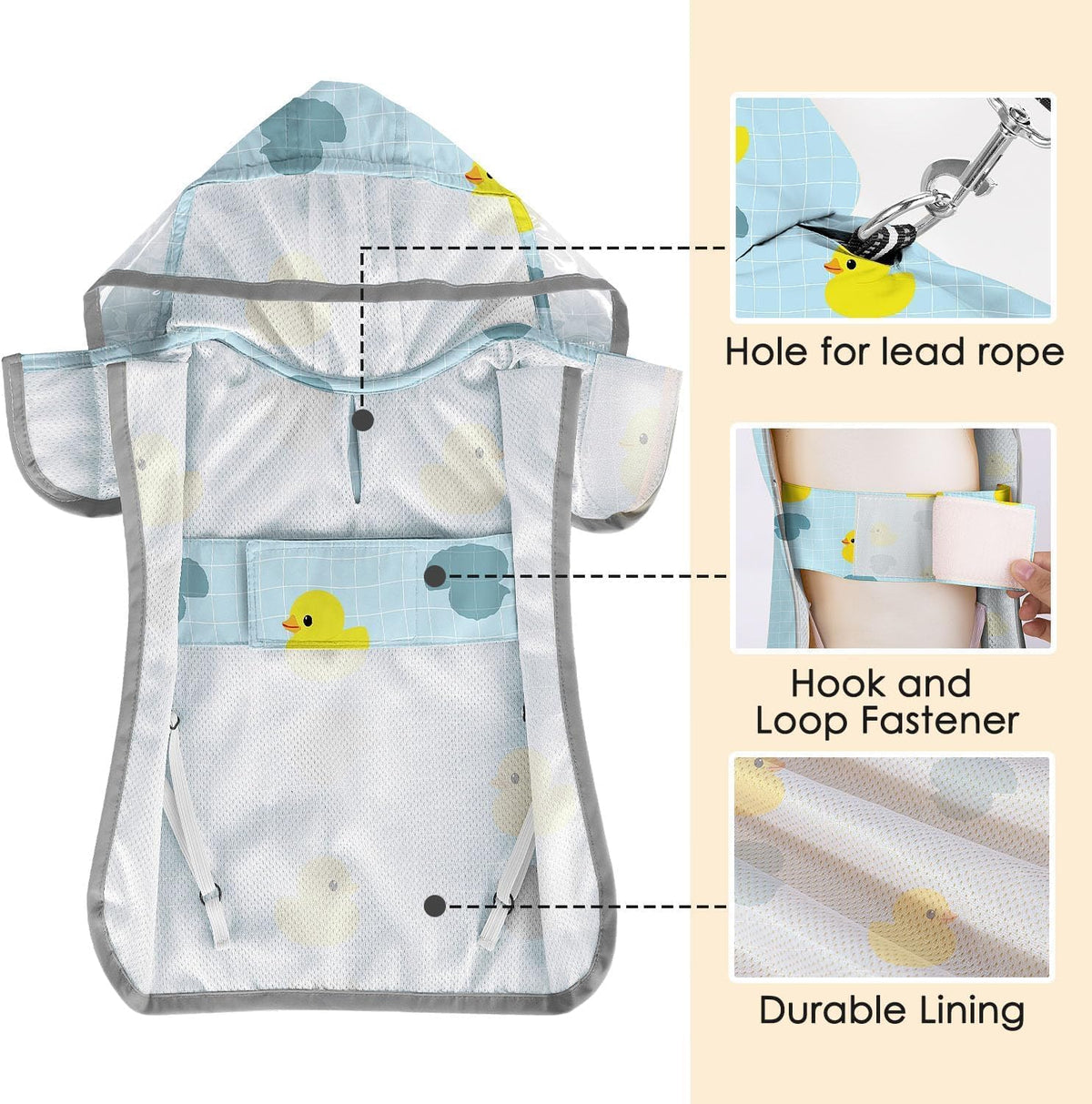 Dog Raincoat, Waterproof Dog Rain Jacket with Clear Hooded, DK XL