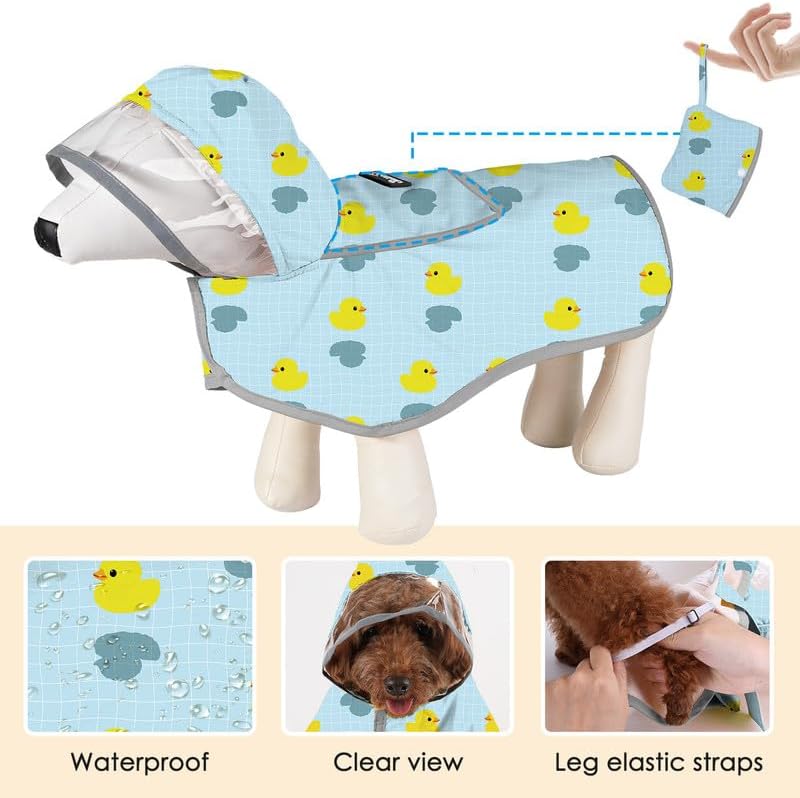 Dog Raincoat, Waterproof Dog Rain Jacket with Clear Hooded, DK XL
