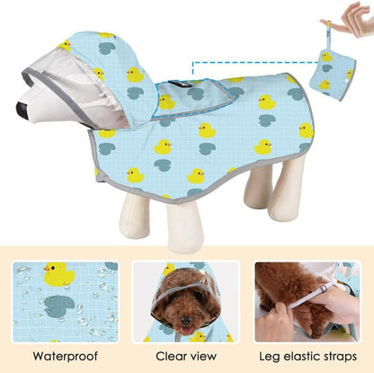 Dog Raincoat, Waterproof Dog Rain Jacket with Clear Hooded, DK XL