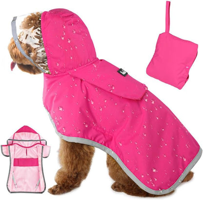 Dog Raincoat, Waterproof Dog Rain Jacket with Clear Hooded, DK XL