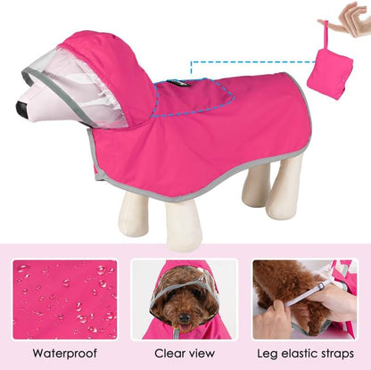 Dog Raincoat, Waterproof Dog Rain Jacket with Clear Hooded, DK XL