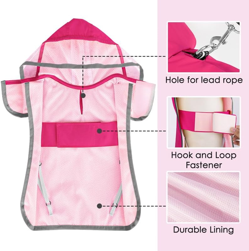 Dog Raincoat, Waterproof Dog Rain Jacket with Clear Hooded, DK XL