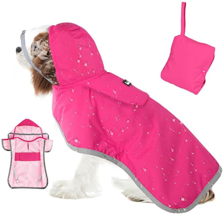 Dog Raincoat, Waterproof Dog Rain Jacket with Clear Hooded, DK XL