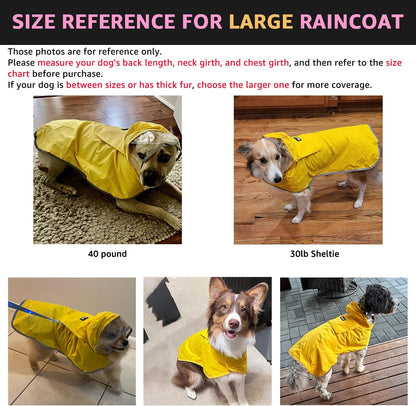 Dog Raincoat, Waterproof Dog Rain Jacket with Clear Hooded, DK XL