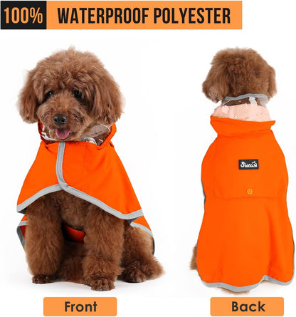 Dog Raincoat, Waterproof Dog Rain Jacket with Clear Hooded, DK XL