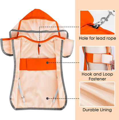 Dog Raincoat, Waterproof Dog Rain Jacket with Clear Hooded, DK XL