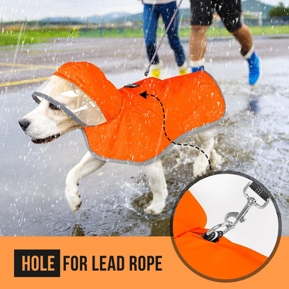 Dog Raincoat, Waterproof Dog Rain Jacket with Clear Hooded, DK XL