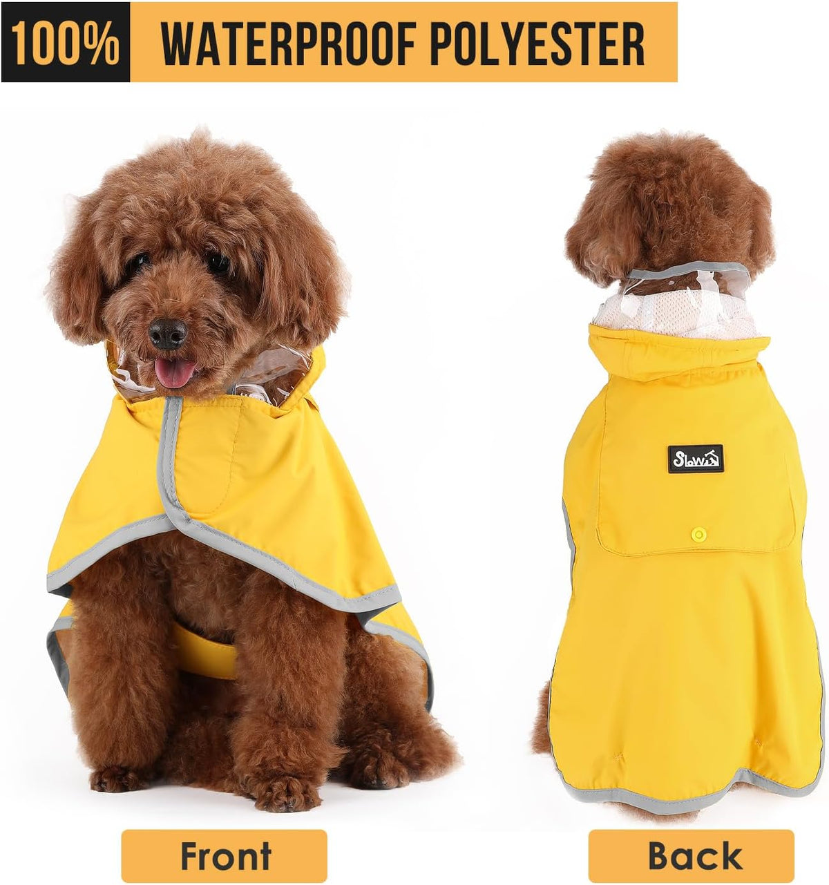Dog Raincoat, Waterproof Dog Rain Jacket with Clear Hooded, DK XL