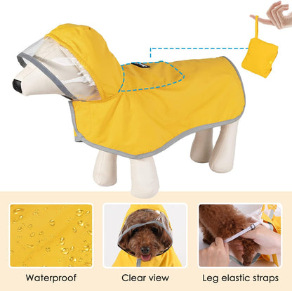 Dog Raincoat, Waterproof Dog Rain Jacket with Clear Hooded, DK XL