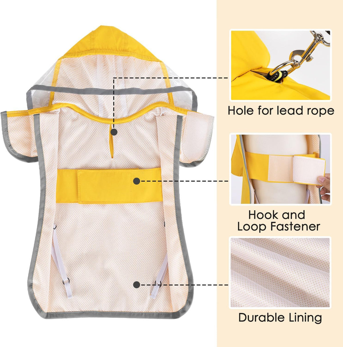 Dog Raincoat, Waterproof Dog Rain Jacket with Clear Hooded, DK XL